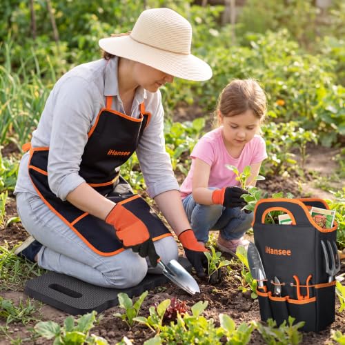 12-Piece Garden Tool Set, Aluminum Hand Tools with Tool Bag, Gardening Gift - color: black