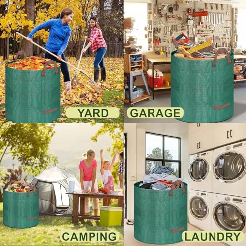 80 Gallon Reusable Yard Waste Bags, 3 Pack, Lawn and Leaf Bags