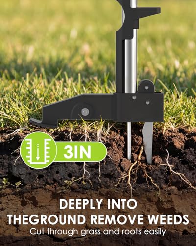 Luvenia Heavy Duty Stand Up Weed Puller Tool, Weed Removal Tool with 41.3" Long Handle & 4 Claw Steel Head, Garden Hand Weeding Tool-Easily Remove Weeds Without Bending, Pulling, or Kneeling