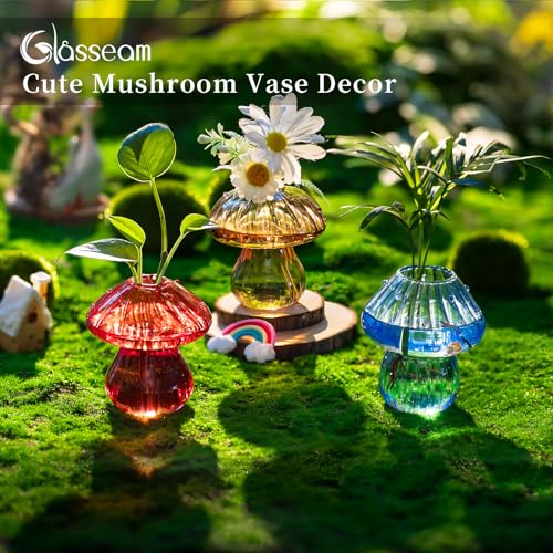 Glasseam 3Pcs Mushroom Propagation Station: Glass Terrarium Jar for Plants - color: Multicolor, size: 3Pcs