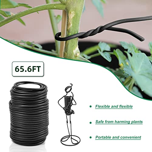 Decoroca Soft Plant Ties for Support - 65.6' Reusable Waterproof Plant Wire, Garden Twist, Office Organization and Decoration Binding(3pcs/Black) - color: 3pcs Black Plant Wire
