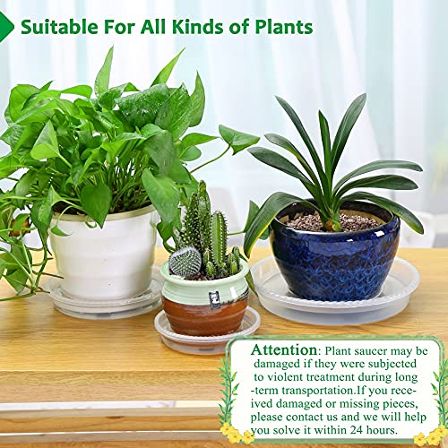 9 Pack of 5''& 7''& 9'' Clear Plant Saucer Drip Trays, Plant Tray for Pots & Plastic Plant Saucer,Made of Thicker & Stronger Plastic with Large Capacity Design (5 Inch x3+7 Inch x 3+9 Inch x 3) - color: Clear, size: 5" 7" 9" Mix
