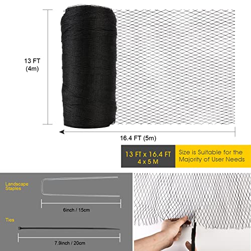 Bird Netting for Garden Protection, Anti Bird Mesh Garden Netting 13 x 16FT - size: 13 x 16.5 FT