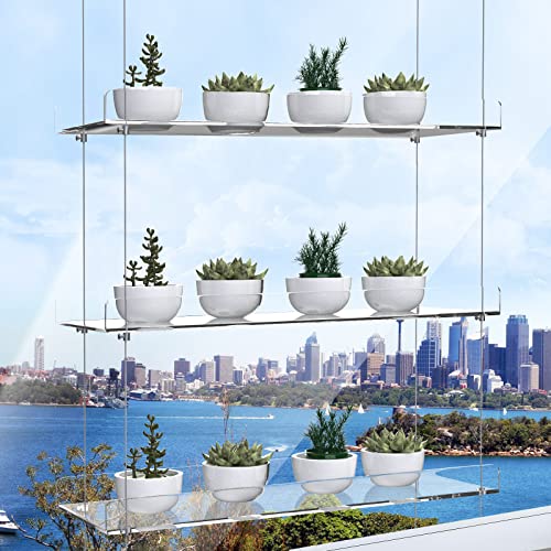 3-Tier Hanging Acrylic Plant Shelves for Windows - color: 3 Tier