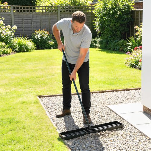 Outsunny Lawn Leveling Rake, 36" x 10" Heavy Duty with 66.5" Handle - size: 36" x 10"