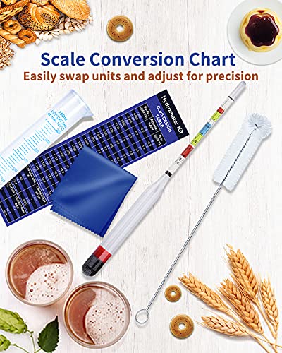 Hydrometer Test Kit, Triple Scale Alcohol Tester Hydrometer for Wine, Beer, Kombucha & Mead, Wine Making Kit, (ABV Tester, Brix, Specific Gravity Hydrometer) + Hydrometer Test Jar for Home Brewing Kit - color: Hydrometer with Plastic Test Jar