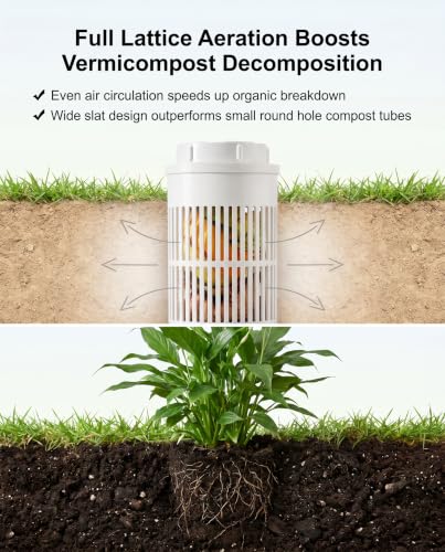 2 Pack Underground Earthworm Composting Bins, with Base and Lid,11.2 inch