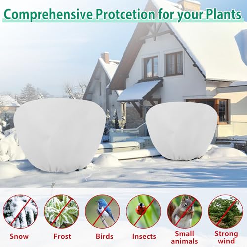 4 Pack Shrub Plant Covers Freeze Protection for Winter, 39.4"X39.4", White - size: 4PCS-39.4" X 39.4"-White
