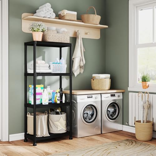 Plastic Storage Shelves, Sturdy Shelving Unit and Storage 264 LBS - size: 4 Tier(standard size)