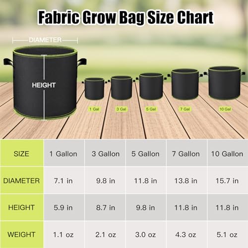 Grow Bags 2 Pack 5 Gallon Plant Pots 300G Nonwoven Fabric Garden Nursery Pots with Handles for Plants Potato Tomato Vegetables Flowers Grow Bags - size: 5 Gallon