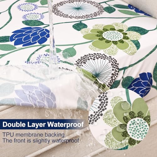 Smiry Waterproof Patio Cushion Covers, Stretch Outdoor Furniture Covers - color: Light Green, size: 14PCS