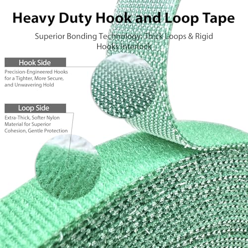 Reusable Plant Ties for Climbing Plants,Plan Straps,Nylon Plant Tape Strap Gardening Tips,Tomato Plant Support,Garden Wire Ties for Cables(50 Foot X 0.47 Inch) - color: Green