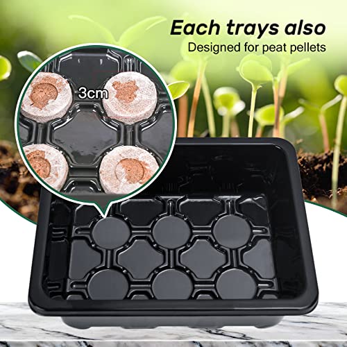Bonviee 10 Packs Seed Starter Trays, Seed Starter Kit with Adjustable Humidity Dome
