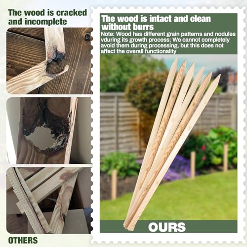 Colingmill 20 Pieces Wooden Garden Stakes 48 Inch Grade and Survey Stakes Wooden Garden and Sign Posts for Plant Support Silt Fence Yard Farm Survey Boundaries Baselines - size: 48 Inch