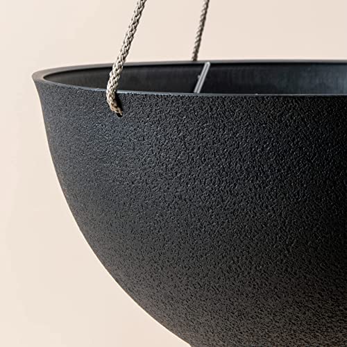LA JOLIE MUSE Large Hanging Planters for Outdoor Plants, Set of 2, 13 Inch - color: Black