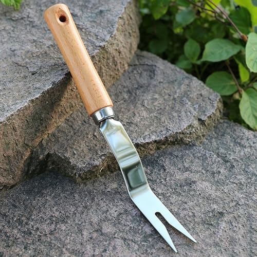 Gardening Weeder Tool, Stainless Steel Manual Weed Puller, Ergonomic Hand Weeding Removal Tool with Hanging Hole for Garden Yard Planting