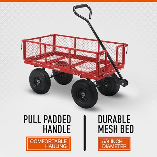 Ironton Steel Garden Cart, 400-Lb. Capacity, 38in.L x 18 1/2in.W x 21in.H