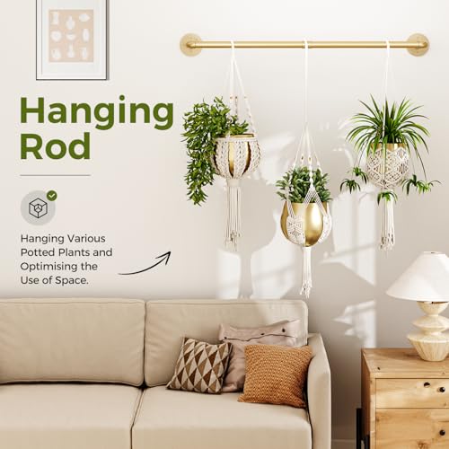 Bamworld Hanging Planters for Indoor Plants Plant Hanger Indoor - color: Gold, size: 36.2 Inch (pots not included)