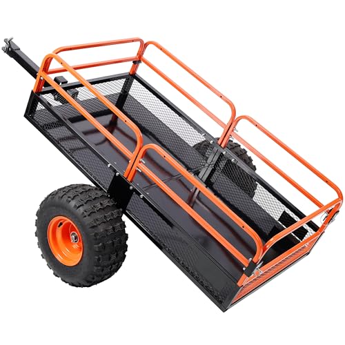 1500LB Towing Dump Cart–ATV/UTV/Tractor,Dump Bed