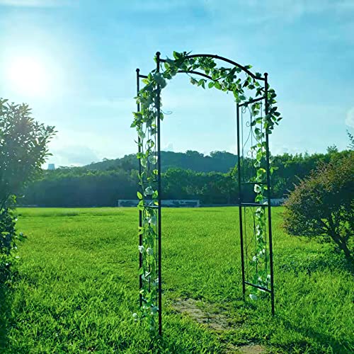 92'' H x 44'' W Garden Arch Arbor Trellis for Outdoor, Trellis Plants Support with Metal Durable Iron Use for Climbing Plants w/Decorative Wire Lattice - Black