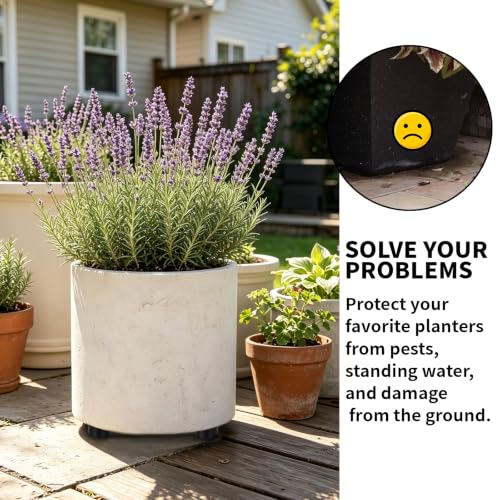 Plant Pot Feet Rubber Pot Risers Planter Feet for Outdoor Indoor Planters - size: Small 36 Pack 1" W x 1/2" H