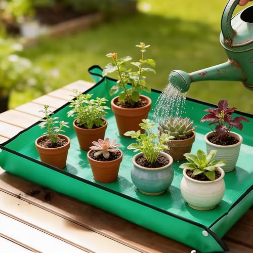 2 Pack Green Repotting Mat for Indoor, Potting Mat Plants Transplanting