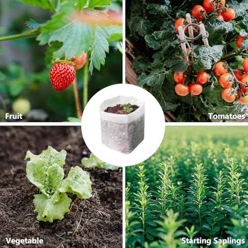 Belit Nursery Growing Bags, 100 Pcs Fabric Seedling Pots Non-Woven Pouch for Gardening Seed Plant Bag, Potato, Flower, Tomato Plant Starts (5.7" x 5.7 ") - size: 100 Pcs 5.7"x5.7"