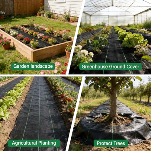 3ft*100ft Landscape Fabric,Weed Barrier Fabric,3.2oz Heavy Duty Weed Blocker Fabric,Weed Contorl for Underlayment,Gardening Weed Mat-Durable,Easy Installation - size: 3ft*50ft 2Pack