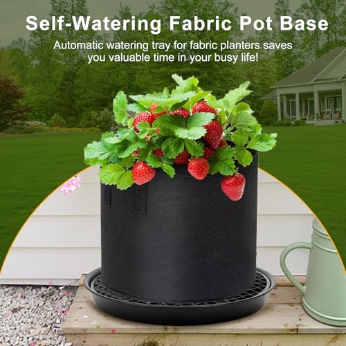 Self Watering Fabric Pot Base 14 inch, Auto Pots Fit for 5 Gallon Grow Bags - style: Material Upgrade