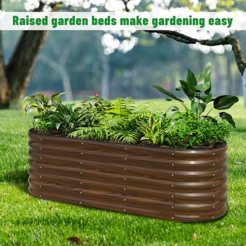 SnugNiture Galvanized Steel Raised Garden Bed Kit - 6x2x2 ft Large Metal Planter Box for Vegetables, Flowers, Herbs | Easy Assembly, Open Bottom Design - size: 6x2x2ft(1 Pack)