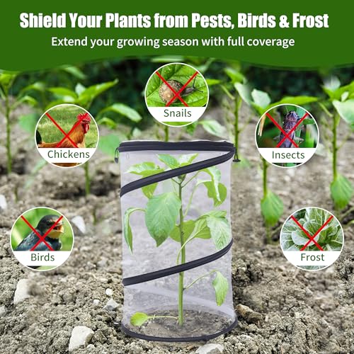 Plant Covers from Animals 20" H X 13" D, 4 PCS Garden Covers Cloches to Keep Animals Out for Outdoor Plants Protectors