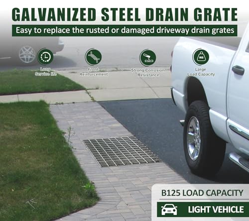 16in B125 Galvanized Steel Drain Grate(15.55x15.55 in) - color: Silver-1 Pack, size: 16x16 inch