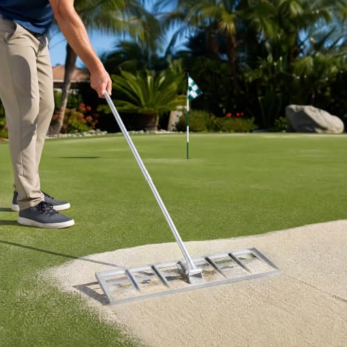 Garvee Heavy-Duty Stainless Lawn Yard Leveling Rake 30x10 Leveling Plate - size: 30*10 IN