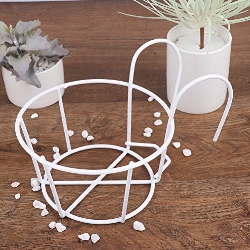 1 Pack Hanging Railing Planters Flower Pot Holders Plant Iron Racks Fence Metal Potted Stand Mounted Balcony Round Plant Baskets Shelf Container Box for Indoor and Outdoor Use-White,Garden Steel Pots - color: White