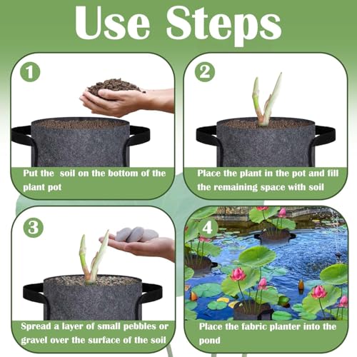 12 Pack Aquatic Plant Pots for Pond, Reusable Pond Plant Basket Grow Bags