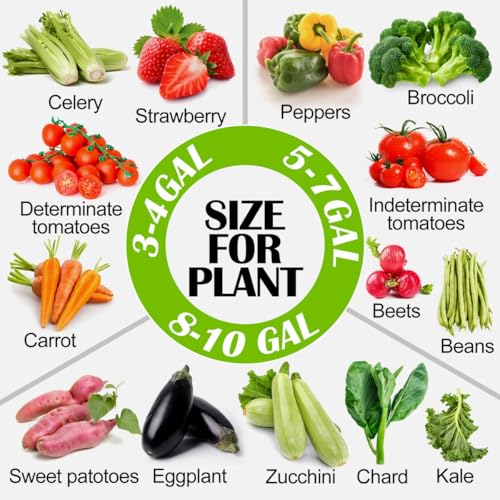 5 Gallon Grow Bags 6 Pack,Fabric Pots 5 Gallon for Healthy Plant Growth - Durable and Reusable Garden Bags to Grow Vegetables,Fruits,and Flowers - size: 5 Gal*6