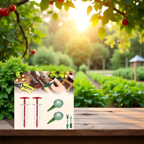 Upgraded Mini Seed Spreader, 2025 Newest Planter Tool, Small Sowing Seed Dispenser, Manual Seedlings Dibber and Widger Set, Handheld Garden Seed Sower Planter Lawn and Garden Spreaders for Tiny Seeds