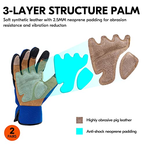Vgo... Gardening Work Gloves for Men,Thornproof,Touchscreen(SL7475,XL) - color: Blue, size: X-Large