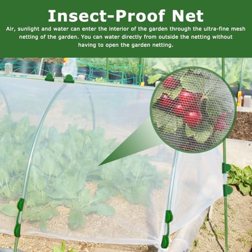 Garden Netting Kit for Raised Beds, 10 x 30 ft Fine Mesh Plant Netting