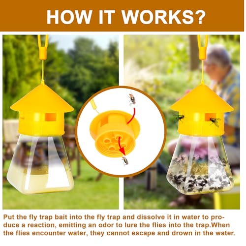 6 Pack Fly Bait Refill for Reusable Outdoor Fly Traps