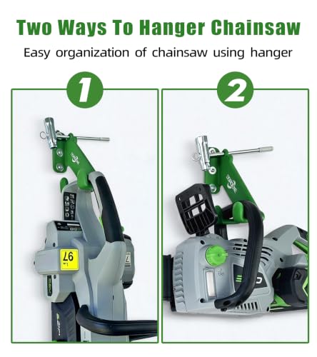 Chainsaw Hanger, 1 Pack Chainsaw&Battery Wall Mount, Chain Saw Storage Rack - color: Green 1 Pack