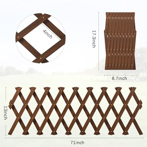 6 PCS Expandable Garden Trellis, 38" x 89" Trellis for Climbing Plants Outdoor, Wooden Lattice Fence Wall Panel Lattice Panels for Outside, for Climbing Plants Vine Ivy Rose Cucumbers Clematis(6PC) - color: Brown-6PC, size: 38" x 89"