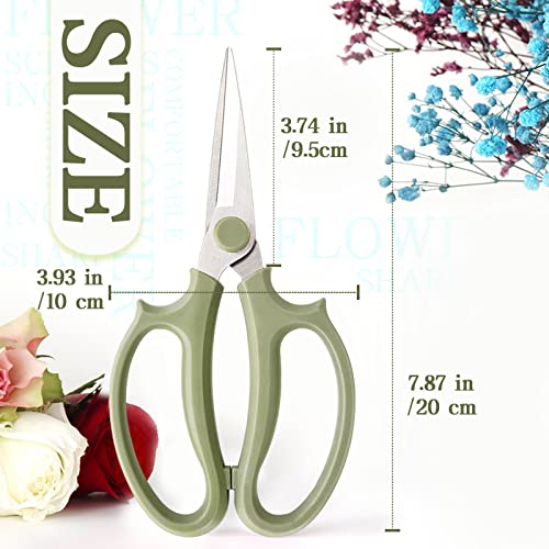 3Pcs Garden Flower Scissor,Floral Scissors Pruning Shears,Stainless Steel Flowers Scissors with Comfortable Grip Handles,Premium Garden Clippers for Flower Arrangement,Gardening Tool - style: Green