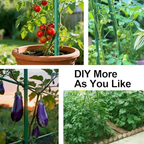 50pcs Garden Stakes 57 Inch, Approx 5ft Plastic Coated Steel Plant Stakes Specifically Designed for Climbing Plants, Ideal for Tomatoes, Beans, Cucumbers, Peppers, Vines, and More Plant Growth - size: 57in, 50pcs