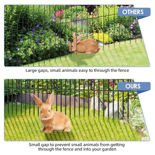 Eibikdi 50ft x 13in Garden Animal Barrier Fence 35pack Metal Wire Rustproof Border Decorative Fences No Dig Fences Small Dog Fence Barrier Rabbit Fencing for Outdoor Garden Yard, Patio - size: 50FT x13in(H), 35pack Wavy