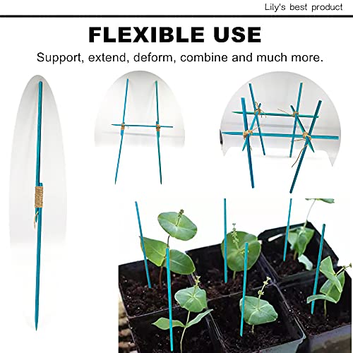HOPELF 50 Pack 12" Bamboo Plant Stakes for Wood Garden Sticks,Wooden Plant Supports,Indoor Gardening Plant Supports,Floral Plant Support ,Potted Plants,Crafts, More Size Choices 8"/12"/16" - color: Green, size: 12 inch