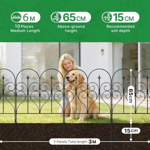 Thealyn Garden Fence 32" x 10ft, 10 Panels, No Digging Metal Barrier - size: 10 Panels-32 inch x 20 feet