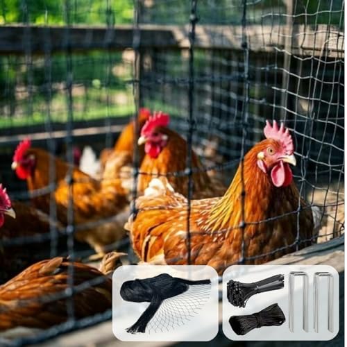 18 x 50 FT Bird Netting for Garden, 1" Square Mesh Size Heavy Duty Nylon Chicken Coop Netting for Blueberry Bushes, Fruit Trees and Vegetable Against Birds, Deer, Squirrels (18X50FT) - size: 18X50FT