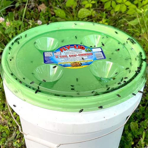 Billy-Bob Fly-Lid 5 Gallon Bucket Fly Lid (2 Pack) Turn Any 5 Gallon Bucket into a Fly Trap!
