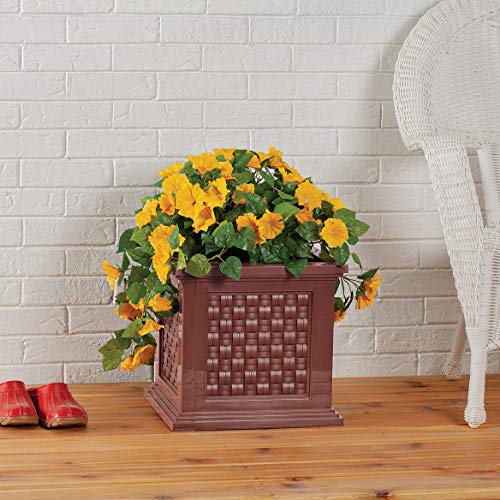 Fox Valley Traders Lightweight All-Weather Rattan-Style Planter Box - - color: Brown